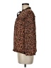 Point Sur 100% Silk Animal Print Brown Long Sleeve Silk Top Size M - photo 5
