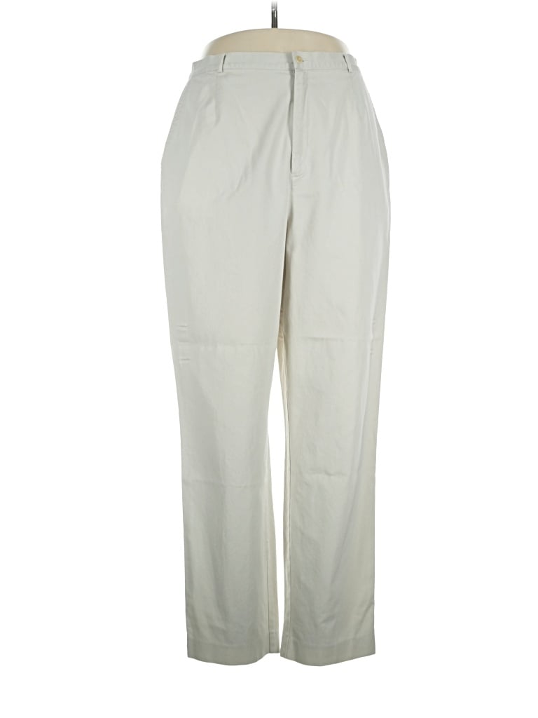Pre-owned Lands' End Casual Pants In Ivory