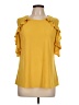 89th & Madison Yellow Short Sleeve Top Size L - photo 1