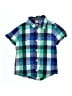 Gymboree 100% Cotton Plaid Blue Short Sleeve Button-Down Shirt Size 4 - photo 1