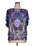 AB Studio Purple Short Sleeve Blouse Size XL - photo 1