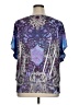 AB Studio Purple Short Sleeve Blouse Size XL - photo 2