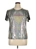 Unbranded Metallic Silver Short Sleeve Top Size XL - photo 1
