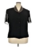 Unbranded 100% Polyester Black Short Sleeve Blouse Size 18W - photo 1