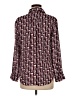 UNTUCKit 100% Polyester Print Burgundy Long Sleeve Blouse Size 8 - photo 2