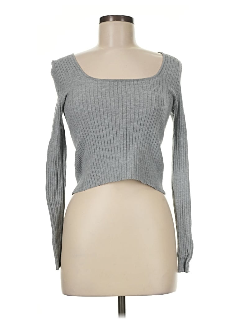 Pre-owned Kendall & Kylie Long Sleeve T-shirt In Gray