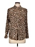 Chico's Animal Print Brown Long Sleeve Blouse Size Lg Petite (2) - photo 1