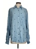 Náti Hearts Blue Long Sleeve Button-Down Shirt Size S - photo 1