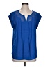 Daniel Rainn 100% Polyester Blue Short Sleeve Blouse Size L - photo 1