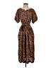 Faherty Paisley Brown Casual Dress Size XS - photo 1
