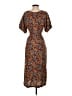 Faherty Paisley Brown Casual Dress Size XS - photo 2