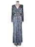 Mac Duggal 100% Polyester Silver Cocktail Dress Size 18 - photo 1