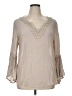 Spense Tan Long Sleeve Blouse Size XL - photo 1