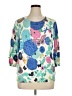 Talbots Floral Blue Pullover Sweater Size 1X - photo 1