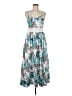 Unbranded 100% Polyester Tropical Teal Casual Dress Size M - photo 1