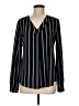 Active USA Stripes Black Long Sleeve Blouse Size M - photo 1
