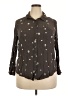 Torrid 100% Rayon Stars Brown 3/4 Sleeve Button-Down Shirt Size 2X Plus (2) - photo 1