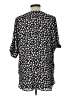 Ann Taylor LOFT 100% Polyester Animal Print Black Short Sleeve Blouse Size L - photo 2