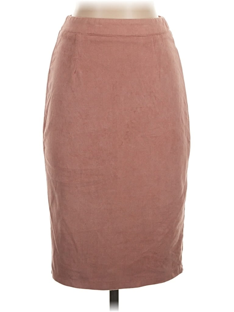 Pre-owned Lulus Faux Leather Skirt In Brown