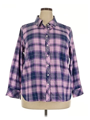 Talbots 3/4 Sleeve Button-Down Shirt (view 1)