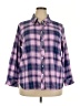 Talbots Plaid Purple 3/4 Sleeve Button-Down Shirt Size 2X Petite - photo 1