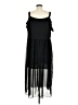 Unbranded 100% Polyester Solid Black Cocktail Dress Size M (estimated) - photo 2