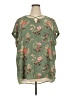 rue21 100% Polyester Floral Green Short Sleeve Blouse Size 3X - photo 1