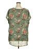 rue21 100% Polyester Floral Green Short Sleeve Blouse Size 3X - photo 2