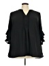 Nordstrom Rack 100% Polyester Black 3/4 Sleeve Blouse Size 3X - photo 1