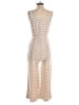 Hem & Thread Stripes Tan Ivory Jumpsuit Size S - photo 2