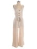 Hem & Thread Stripes Tan Ivory Jumpsuit Size S - photo 1