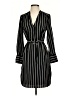 H&M 100% Polyester Stripes Black Casual Dress Size 2 - photo 1