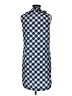 Mud Pie 100% Polyester Checkered-gingham Blue Casual Dress Size M - photo 2