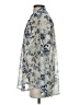 Cactus Paisley Silver Blue Long Sleeve Blouse Size S - photo 5
