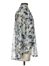 Cactus Paisley Silver Blue Long Sleeve Blouse Size S - photo 4