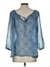 a.n.a. A New Approach 100% Polyester Blue 3/4 Sleeve Blouse Size L (petite) - photo 2