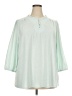 Lane Bryant 100% Polyester Green 3/4 Sleeve Blouse Size 22 - 24 Plus - photo 1