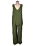 Double Zero Solid Green Jumpsuit Size M - photo 2