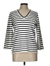 Lauren by Ralph Lauren Stripes Silver Pullover Sweater Size L - photo 1