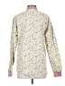 Vermani 100% Cotton Floral Ivory Long Sleeve Button-Down Shirt Size S - photo 2
