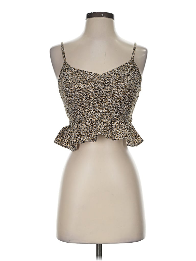 Pre-owned Sky And Sparrow Sleeveless Top Gold Sweetheart Neckline Tops