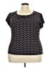 Worthington Polka Dots Black Short Sleeve Blouse Size 3X - photo 1