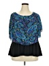 NY Collection 100% Polyester Blue 3/4 Sleeve Blouse Size M - photo 1
