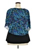 NY Collection 100% Polyester Blue 3/4 Sleeve Blouse Size M - photo 2