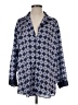 Free People 100% Polyester Argyle Blue 3/4 Sleeve Blouse Size S - photo 1