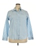Lands' End 100% Cotton Checkered-gingham Blue Long Sleeve Button-Down Shirt Size 18 - photo 1