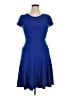Cache Solid Blue Casual Dress Size 14 - photo 1