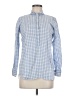 Ann Taylor LOFT Checkered-gingham Blue Long Sleeve Button-Down Shirt Size M - photo 1