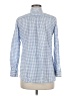 Ann Taylor LOFT Checkered-gingham Blue Long Sleeve Button-Down Shirt Size M - photo 2