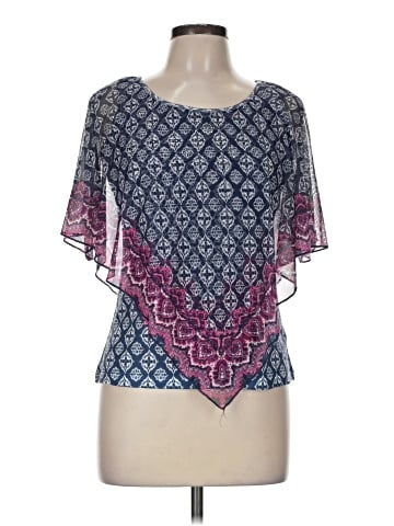 JM Collection Short Sleeve Blouse (view 1)